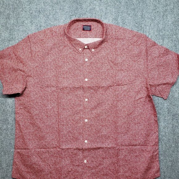 UNTUCKit Argadens Shirt Mens 3XL Red Short Sleeve Button Up Cotton Linen New - Picture 2 of 9